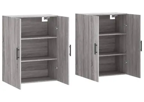 Dulapuri montate pe perete, 2 buc, gri sonoma, 69,5x34x90 cm - 4/5