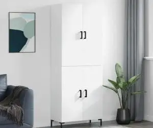 vidaXL Dulap înalt, alb, 69,5x34x180 cm, lemn compozit