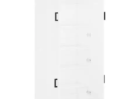 Dulap înalt, alb, 69,5x34x180 cm, lemn compozit - 4/5