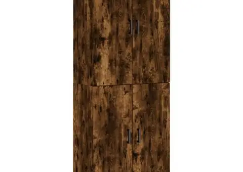 Dulap înalt, stejar fumuriu, 69,5x34x180, lemn compozit - 2/5