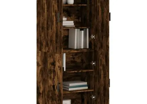 Dulap înalt, stejar fumuriu, 69,5x34x180, lemn compozit - 3/5