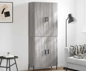 vidaXL Dulap înalt, gri sonoma, 69,5x34x180 cm, lemn compozit