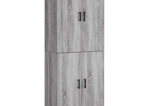 Dulap înalt, gri sonoma, 69,5x34x180 cm, lemn compozit - 2/5