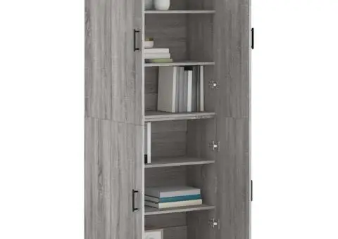 Dulap înalt, gri sonoma, 69,5x34x180 cm, lemn compozit - 3/5