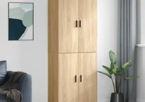 Dulap înalt, stejar sonoma, 69,5x34x180 cm, lemn compozit - 1/5