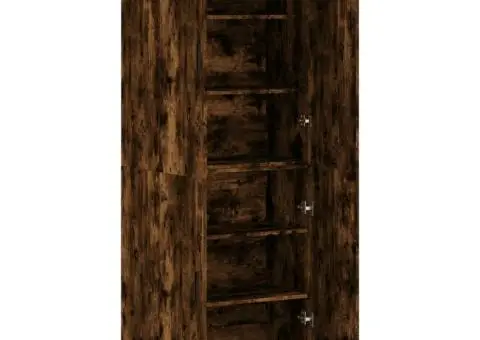 Dulap înalt, stejar fumuriu, 69,5x34x180, lemn compozit - 4/5