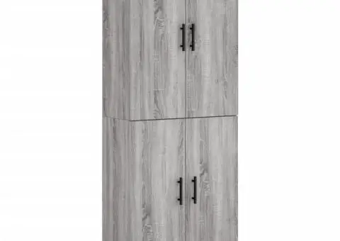 Dulap înalt, gri sonoma, 69,5x34x180 cm, lemn compozit - 2/5