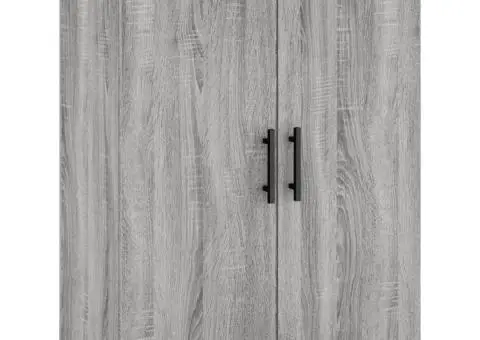 Dulap înalt, gri sonoma, 69,5x34x180 cm, lemn compozit - 5/5