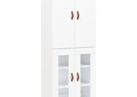 Dulap înalt, alb, 69,5x34x180 cm, lemn compozit - 2/5