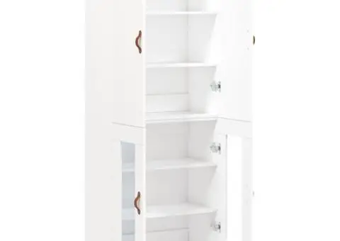 Dulap înalt, alb, 69,5x34x180 cm, lemn compozit - 4/5