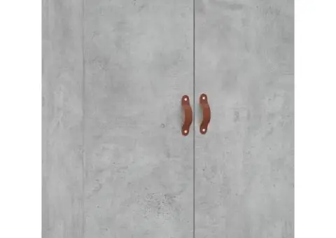 Dulap înalt, gri beton, 69,5x34x180, lemn compozit - 5/5