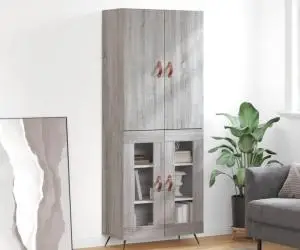 vidaXL Dulap înalt, gri sonoma, 69,5x34x180 cm, lemn compozit