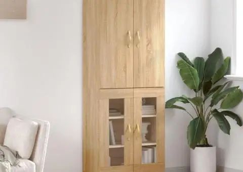 Dulap înalt, stejar sonoma, 69,5x34x180 cm, lemn compozit - 1/5