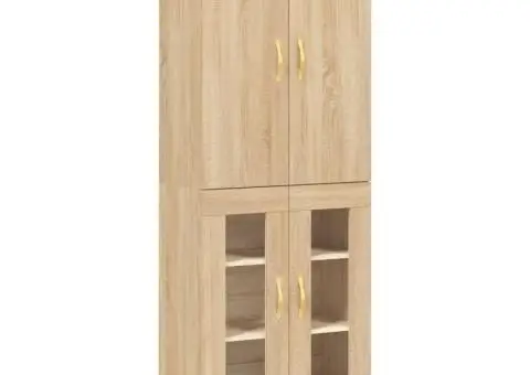 Dulap înalt, stejar sonoma, 69,5x34x180 cm, lemn compozit - 2/5