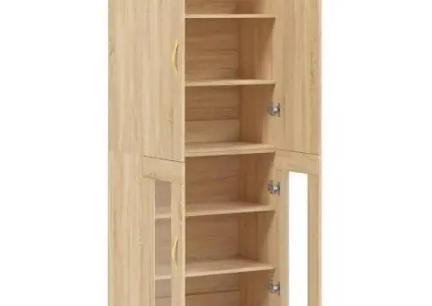 Dulap înalt, stejar sonoma, 69,5x34x180 cm, lemn compozit - 4/5