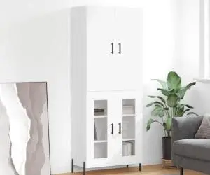 vidaXL Dulap înalt, alb, 69,5x34x180 cm, lemn compozit