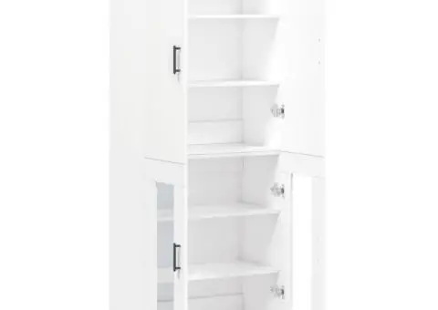 Dulap înalt, alb, 69,5x34x180 cm, lemn compozit - 4/5