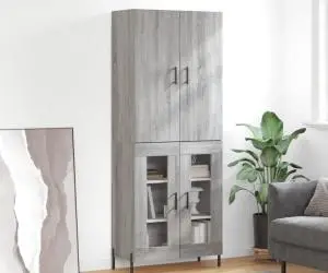 vidaXL Dulap înalt, gri sonoma, 69,5x34x180 cm, lemn compozit