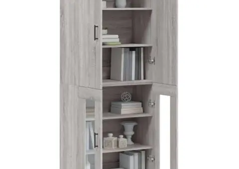 Dulap înalt, gri sonoma, 69,5x34x180 cm, lemn compozit - 3/5