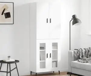vidaXL Dulap înalt, alb, 69,5x34x180 cm, lemn compozit