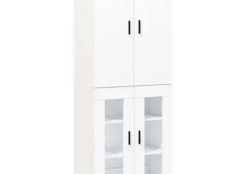 Dulap înalt, alb, 69,5x34x180 cm, lemn compozit - 2/5