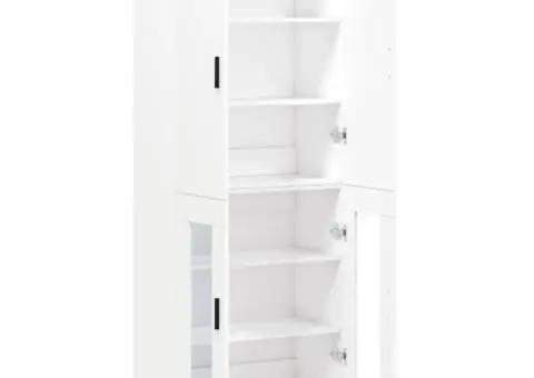 Dulap înalt, alb, 69,5x34x180 cm, lemn compozit - 4/5