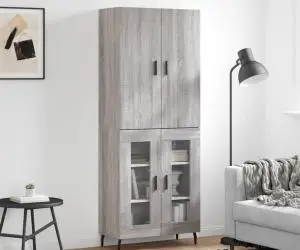 vidaXL Dulap înalt, gri sonoma, 69,5x34x180 cm, lemn compozit