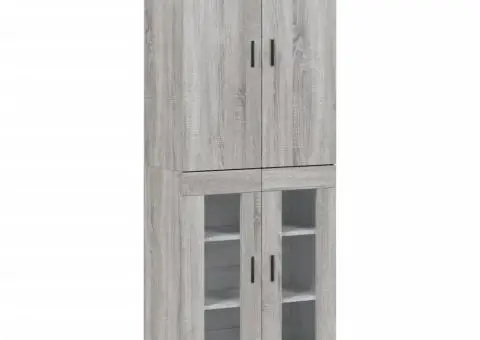 Dulap înalt, gri sonoma, 69,5x34x180 cm, lemn compozit - 2/5