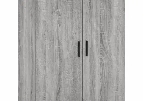 Dulap înalt, gri sonoma, 69,5x34x180 cm, lemn compozit - 5/5