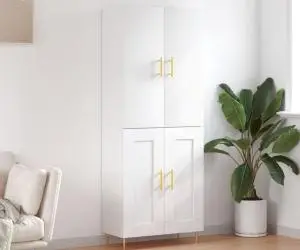 vidaXL Dulap înalt, alb, 69,5x34x180 cm, lemn compozit