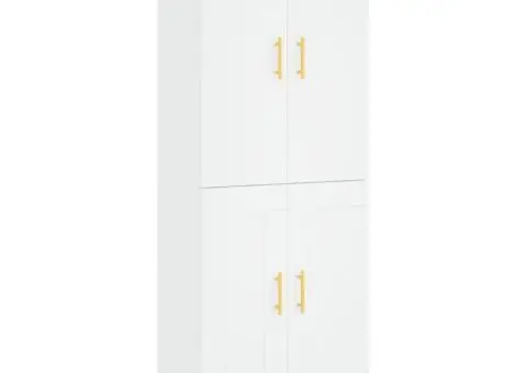 Dulap înalt, alb, 69,5x34x180 cm, lemn compozit - 2/5