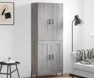vidaXL Dulap înalt, gri sonoma, 69,5x34x180 cm, lemn compozit