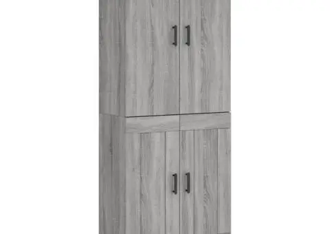 Dulap înalt, gri sonoma, 69,5x34x180 cm, lemn compozit - 2/5