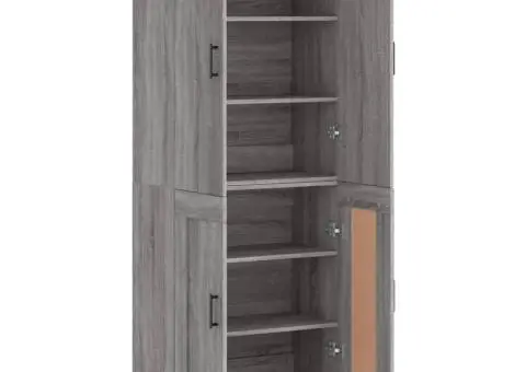 Dulap înalt, gri sonoma, 69,5x34x180 cm, lemn compozit - 4/5