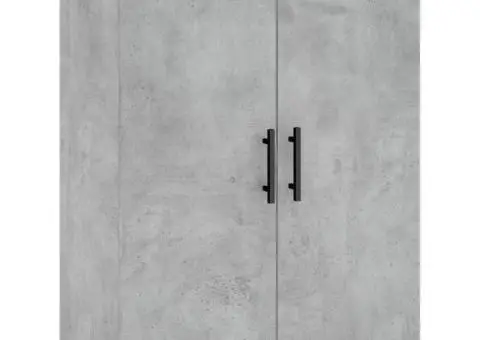 Dulap înalt, gri beton, 69,5x34x180, lemn compozit - 5/5