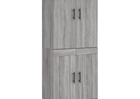 Dulap înalt, gri sonoma, 69,5x34x180 cm, lemn compozit - 2/5