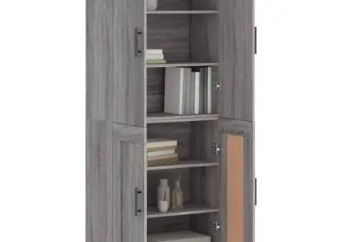 Dulap înalt, gri sonoma, 69,5x34x180 cm, lemn compozit - 3/5