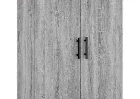 Dulap înalt, gri sonoma, 69,5x34x180 cm, lemn compozit - 5/5