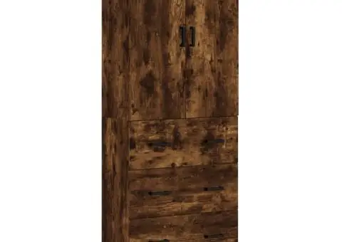 Dulap înalt, stejar fumuriu, 69,5x34x180, lemn compozit - 2/5