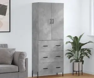 vidaXL Dulap înalt, gri beton, 69,5x34x180, lemn compozit