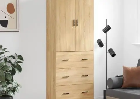 Dulap înalt, stejar sonoma, 69,5x34x180 cm, lemn compozit - 1/5