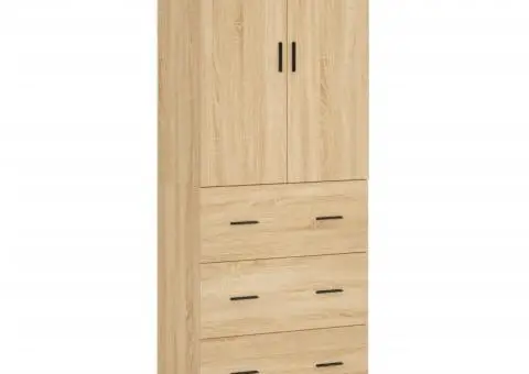 Dulap înalt, stejar sonoma, 69,5x34x180 cm, lemn compozit - 2/5