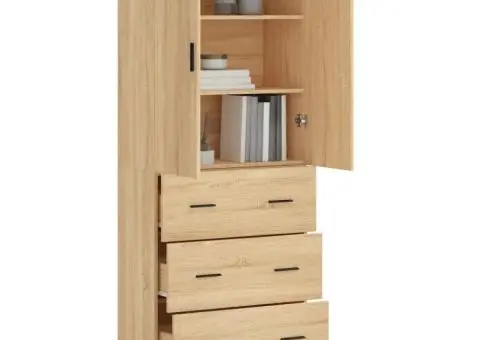 Dulap înalt, stejar sonoma, 69,5x34x180 cm, lemn compozit - 3/5