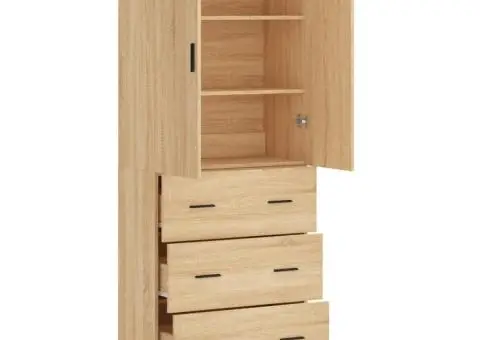 Dulap înalt, stejar sonoma, 69,5x34x180 cm, lemn compozit - 4/5