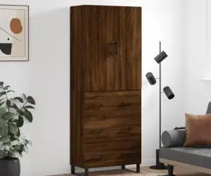 vidaXL Dulap înalt, stejar maro, 69,5x34x180 cm, lemn compozit