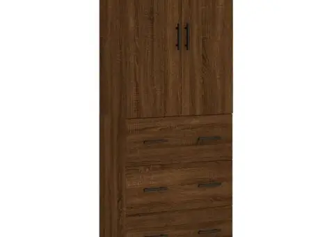 Dulap înalt, stejar maro, 69,5x34x180 cm, lemn compozit - 2/5