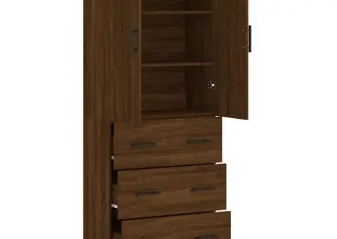 Dulap înalt, stejar maro, 69,5x34x180 cm, lemn compozit - 4/5