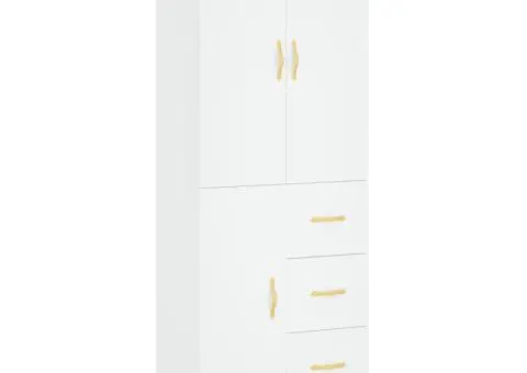 Dulap înalt, alb, 69,5x34x180 cm, lemn compozit - 2/5