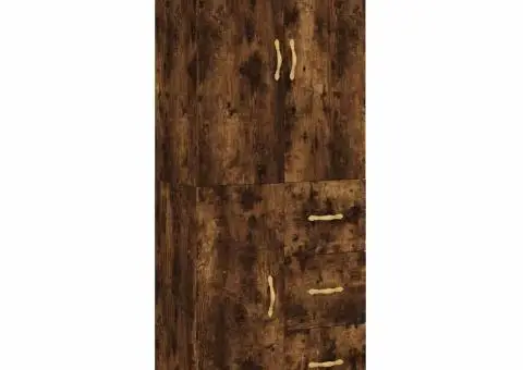 Dulap înalt, stejar fumuriu, 69,5x34x180, lemn compozit - 2/5
