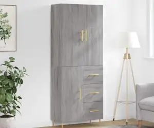 vidaXL Dulap înalt, gri sonoma, 69,5x34x180 cm, lemn compozit